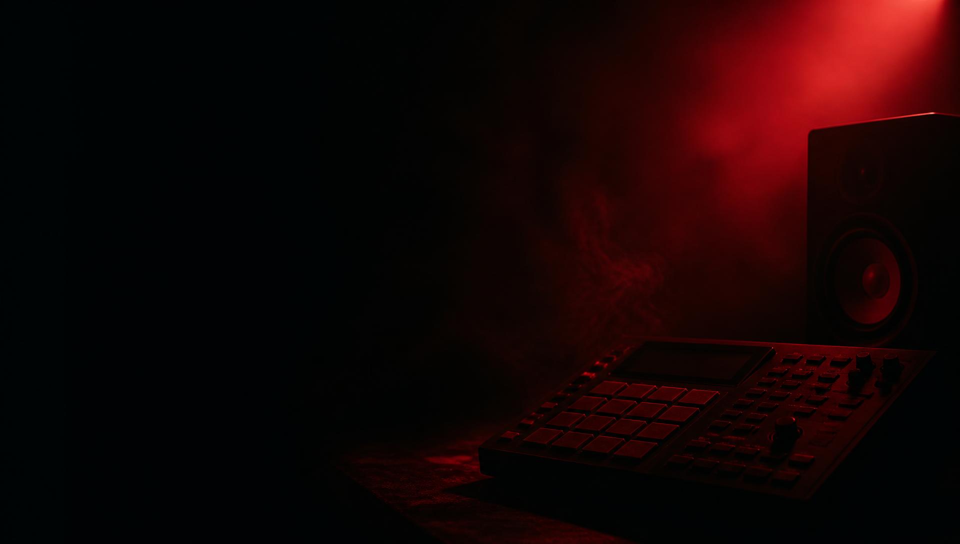 Estúdio PSIKOTIC em luz baixa